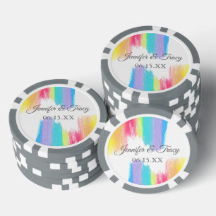 Jetons De Poker Mariage personnalisé élégant moderne aquarelle arc