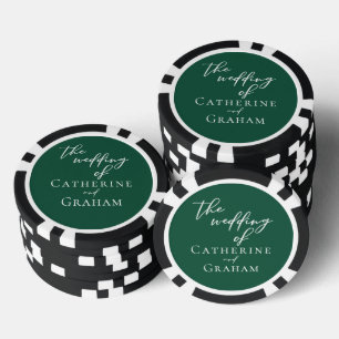 Jetons De Poker Mariage personnalisé Emerald Green White