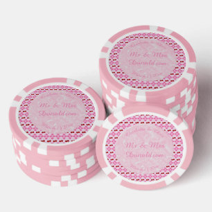 Jetons De Poker Mariage rose Printemps Cerisiers en fleurs et ceri