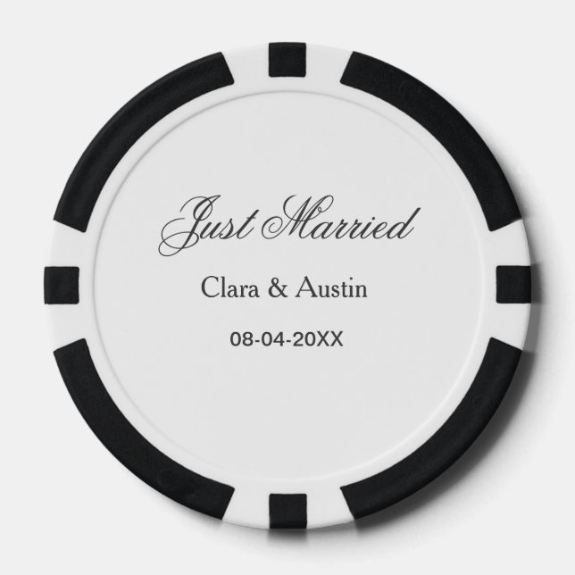 Jetons De Poker Mariés add nom couple date année sim mariage (Recto)