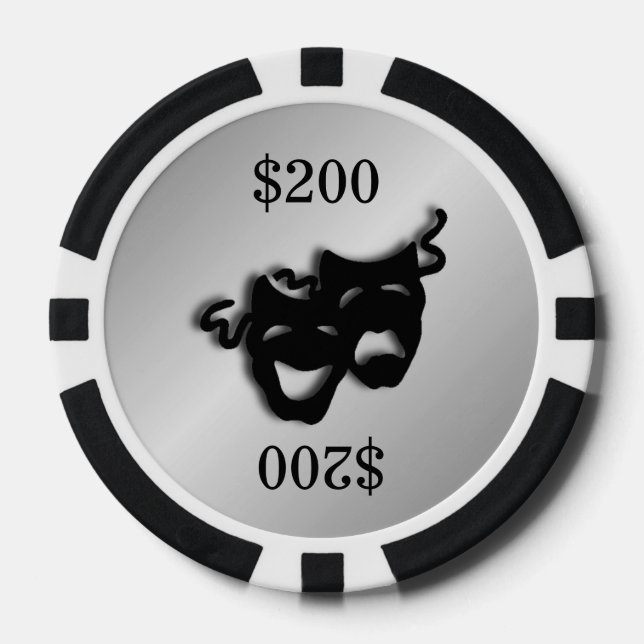 Jetons De Poker Marqueur argenté de théâtre (Recto)