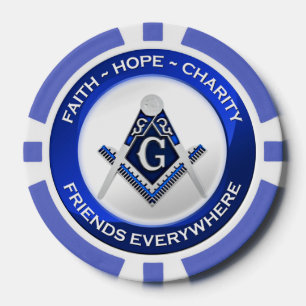 Jetons de poker Masonic Piker Bleu