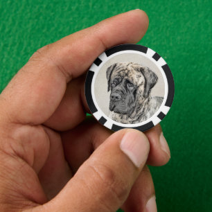Jetons De Poker Mastiff anglais (Brindle) Peinture - Chien Art