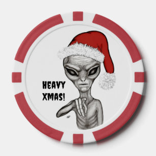 Jetons De Poker Mauvais Alien, Lourds Noël !
