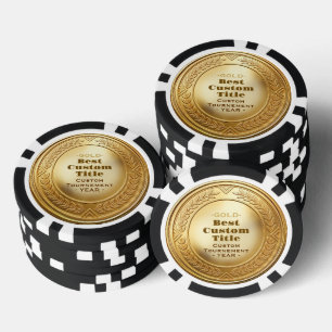 Jetons De Poker Médaille personnalisée 3D réaliste en feuille d'or