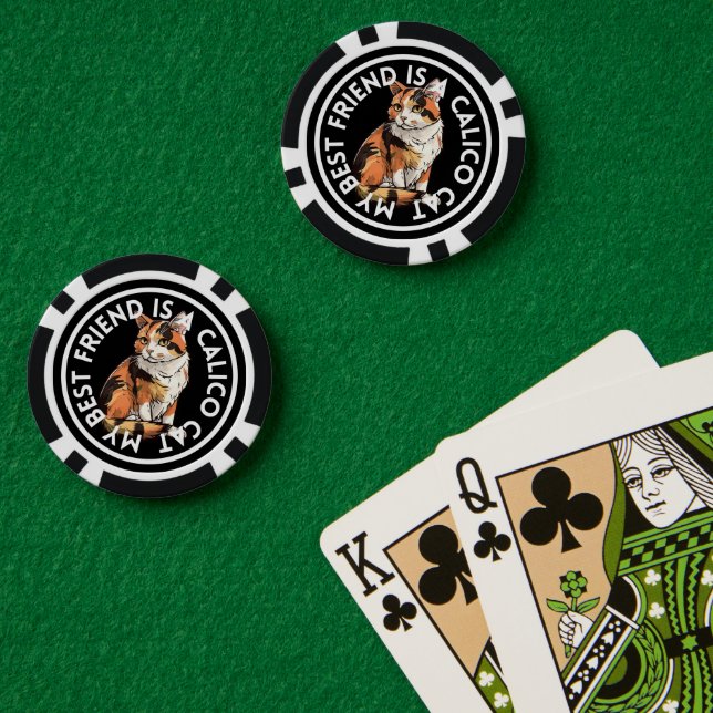 Jetons De Poker Meilleur ami Calico Cat (Table de poker (double))