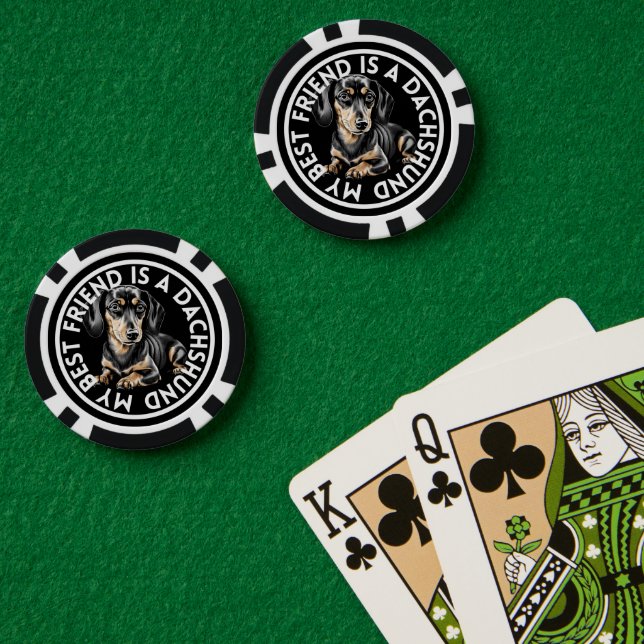 Jetons De Poker Meilleur ami Dachshund (Table de poker (double))