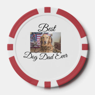 Jetons De Poker Meilleur chien papa jamais ajouter nom de l'animal
