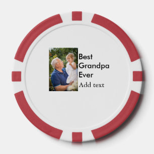 Jetons De Poker Meilleur grand-père jamais ajouter photo nom class