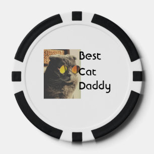 Jetons De Poker Meilleur modèle de cadeau de nom de photo de chat