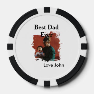 Jetons De Poker Meilleur papa du monde cadeau photo nom simple pou