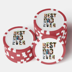 Jetons De Poker Meilleur Papa du Monde Modèle de maquette de col