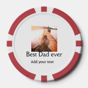 Jetons De Poker Meilleur papa jamais ajouter nom image fête des pè