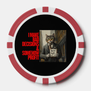 Jetons De Poker Mème de chat de Wall Street Drôle investisseur m