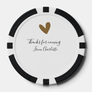 Jetons De Poker merci d'être venu nom du message texte cœur en or