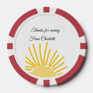 Jetons De Poker merci d'être venu nom du texte message soleil