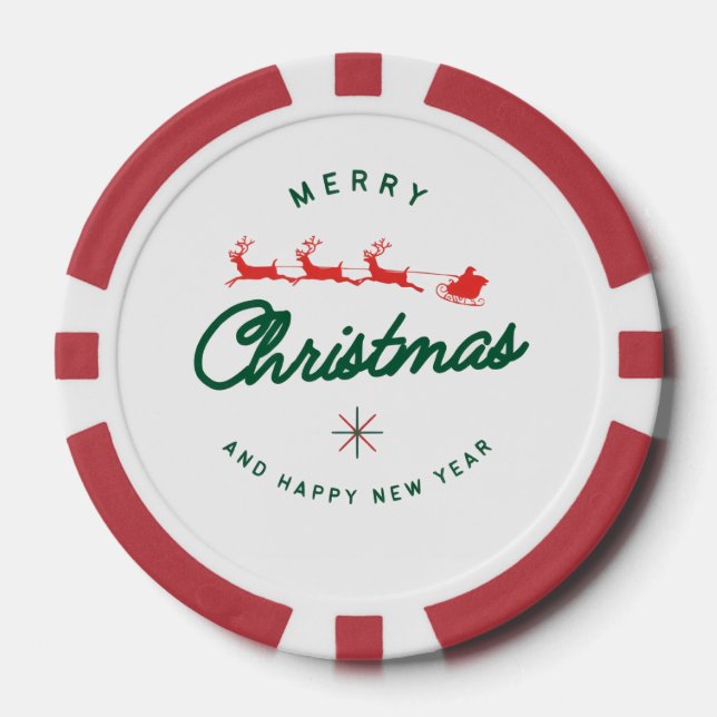Jetons De Poker Merry Christmas and happy New Year  (Recto)
