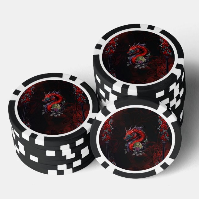 Jetons De Poker Merveilleux dragon chinois (Empiler)