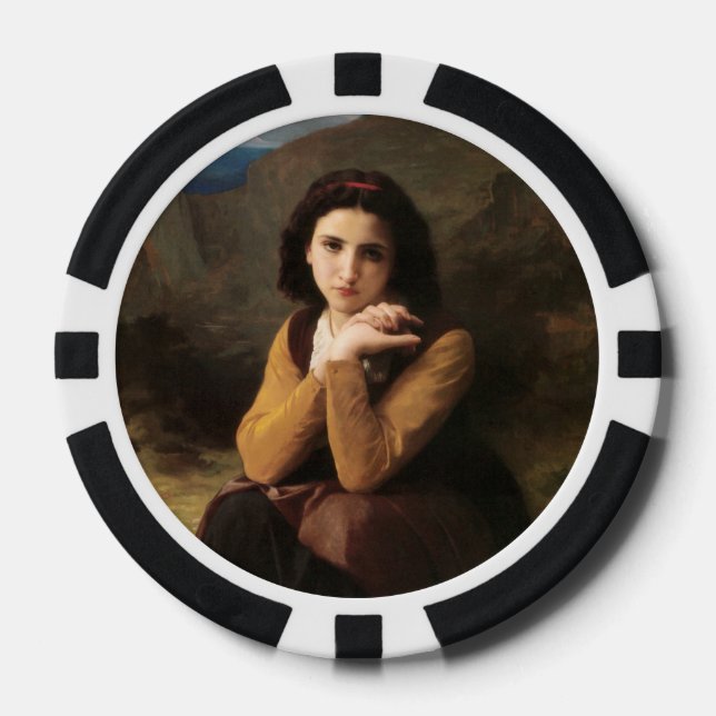Jetons De Poker Mignon Innocence d'une adolescente, Bouguereau (Recto)