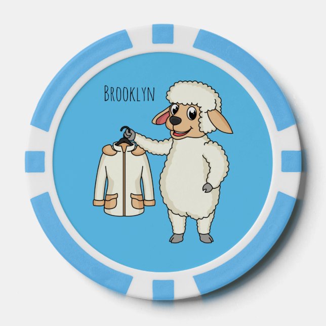 Jetons De Poker Mignonne brebis avec blouson (Recto)