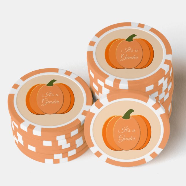 Jetons De Poker Mignonne Orange Genre Neutre Citrouille Genre Révé (Empiler)