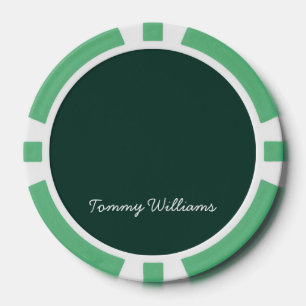 Jetons De Poker Minimaliste Emerald Green Professionnel Simple