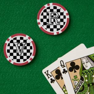 Jetons De Poker Minimaliste Rétro à Carreaux – Streetwear Monochro
