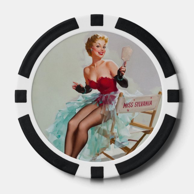 Jetons De Poker Miss Sylvania Pin-Up Girl (Recto)