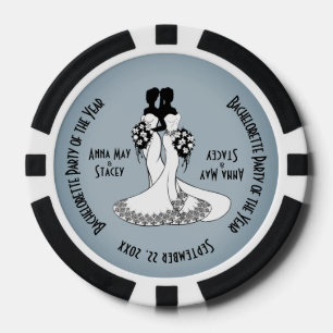 Jetons De Poker Mme & Mme Bachelorette Party