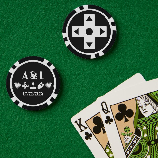 Jetons De Poker Mode multijoueur en noir (Table de poker (double))