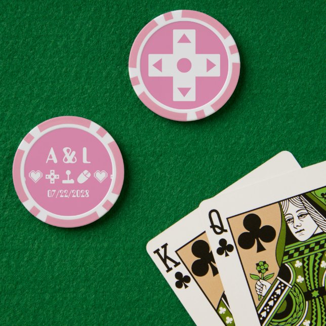Jetons De Poker Mode multijoueur en rose pétale (Table de poker (double))