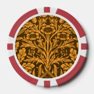 Jetons De Poker Modèle Chêne Or Automne Vintage de William Morris