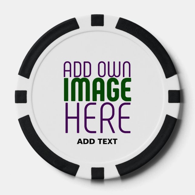 JETONS DE POKER MODÈLE DE TEXTE D'IMAGE BLANCHE SIMPLE MODERNE (Recto)