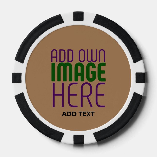 JETONS DE POKER MODÈLE DE TEXTE D'IMAGE BROWN SIMPLE MODERNE (Recto)