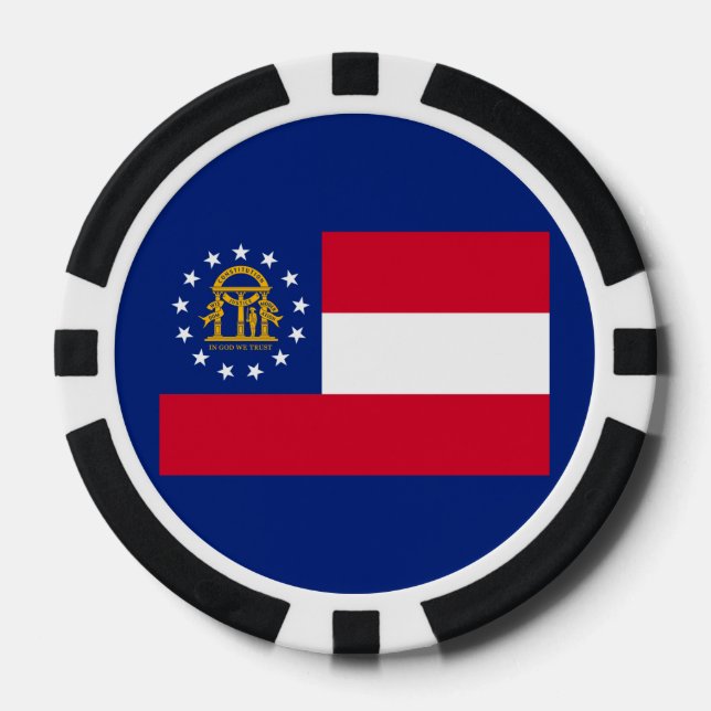 Jetons De Poker Modèle du drapeau de l'État de Géorgie (Recto)