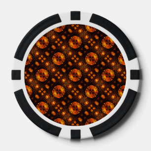 Jetons De Poker Moderne Bohème Élégante Motif d'Art Abstrait en Or