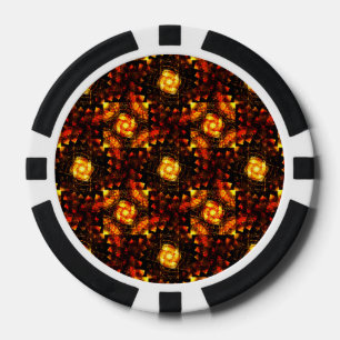 Jetons De Poker Moderne élégante bohème dorée motif d'art abstrait