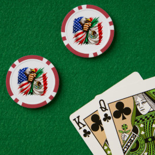Jetons De Poker Mois du patrimoine hispanique Drapeau USA Mexique