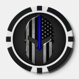 Jetons De Poker Molon Labe amincissent Blue Line