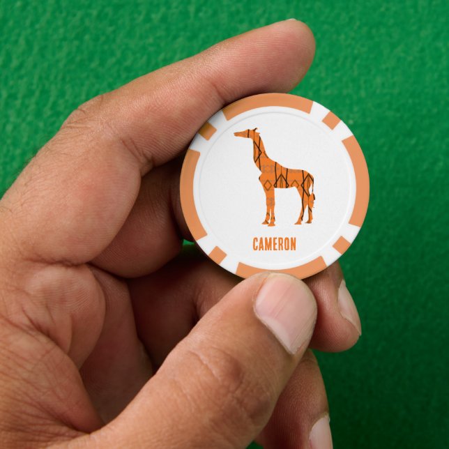 Jetons De Poker monogramme Abstrait de silhouette de girafe (main)