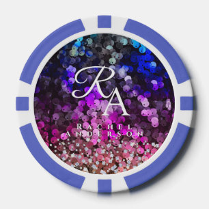 Jetons De Poker Monogramme de séquence de rayures