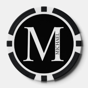 Jetons De Poker Monogramme et nom personnalisés