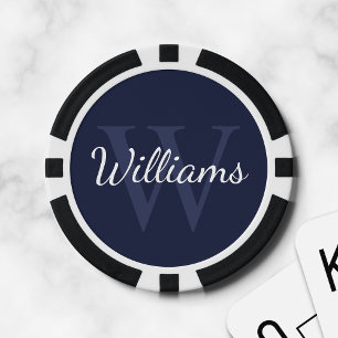 Jetons De Poker Monogramme et nom personnalisés
