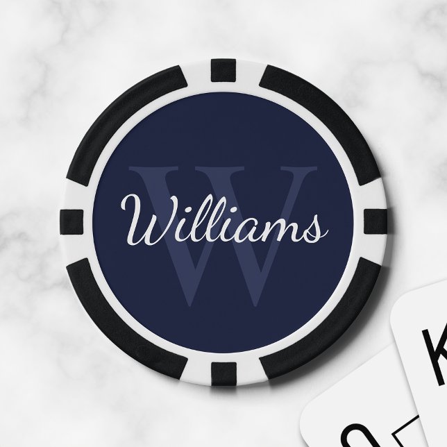 Jetons De Poker Monogramme et nom personnalisés (Créateur téléchargé)
