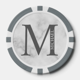 Jetons De Poker Monogramme et nom personnalisés