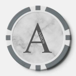 Jetons De Poker Monogramme et nom personnalisés