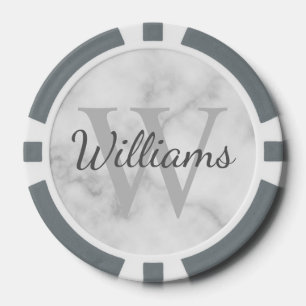 Jetons De Poker Monogramme et nom personnalisés