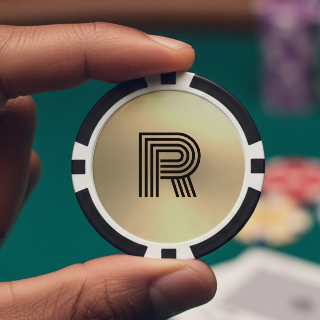 Jetons De Poker Monogramme Gold Ombre (Créateur téléchargé)