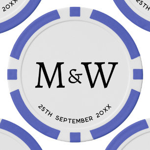Jetons De Poker Monogramme Initiales Mariage Couple