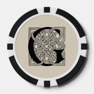 Jetons De Poker Monogramme lettre G Impression vintage nœud celtiq